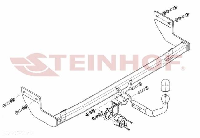 Hak Holowniczy Steinhof + Kula + Moduł + Wiązka 7 pin do Hyundai Ix20 5 Drzwi od 2011 ODKRĘCANY - 12