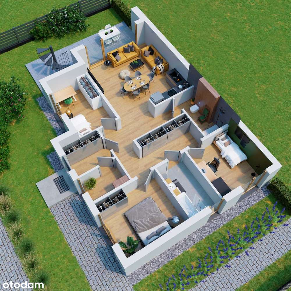 Dom 104 m2, taras na dachu, ogród 600 m2, jeziora, lasy, szybki dojazd - Pełny obrazek: 3/16