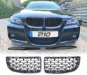 GRELHAS FRONTAIS PARA BMW E90 E91 05-08 DIAMANTE PRETO - BLACK DIAMOND - 1