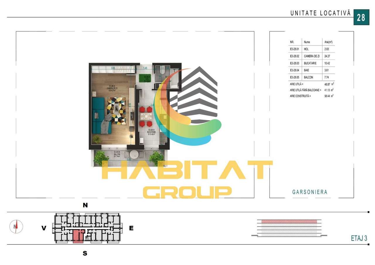 Titan Garsoniera decomandata 49 mp bloc tip BOUTIQUE - Imagine principală: 2/10