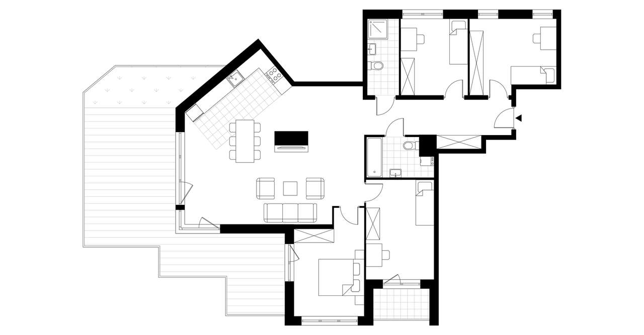 5-pokojowe mieszkanie 114m2 + taras Bezpośrednio - Pełny obrazek: 4/9