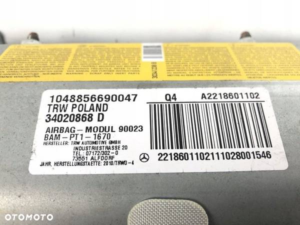 PODUSZKA AIRBAG KOLANOWA MERCEDES W221 A2218601102 - 2