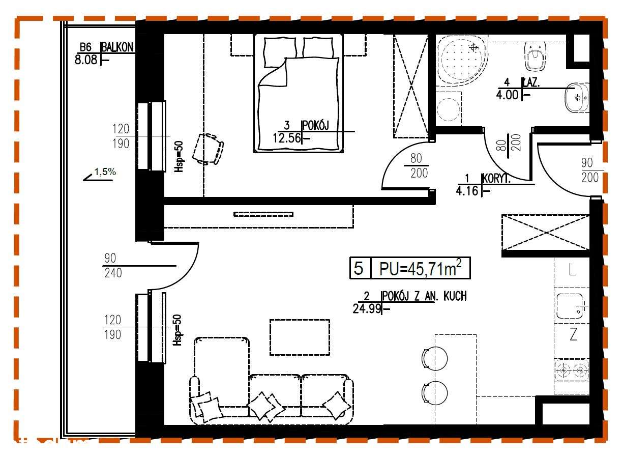 Mieszkanie 2-pokoje w nowym bloku. Rynek pierwotny-1