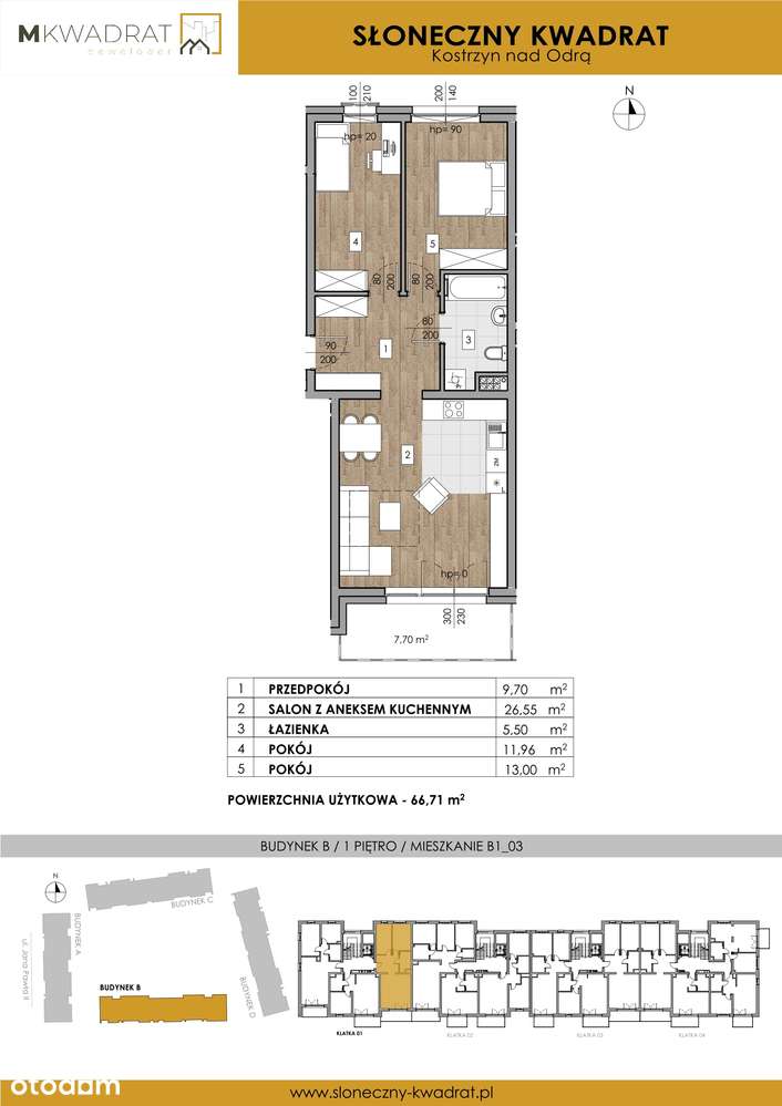 Słoneczny Kwadrat  | mieszkanie 3-pok. | B1_03 - Pełny obrazek: 2/6