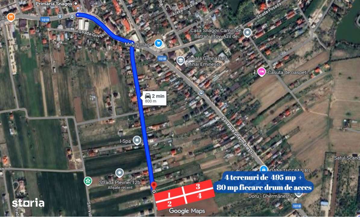 Terenuri de vanzare Snagov, Ghermanesti pentru casa cu utilitati - Imagine principală: 3/6