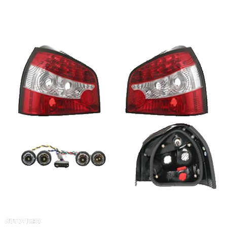 Set stopuri Audi A3 (8l), 01.1996-04.2003, stanga+dreapta, LED; transparent; tuning, - 1