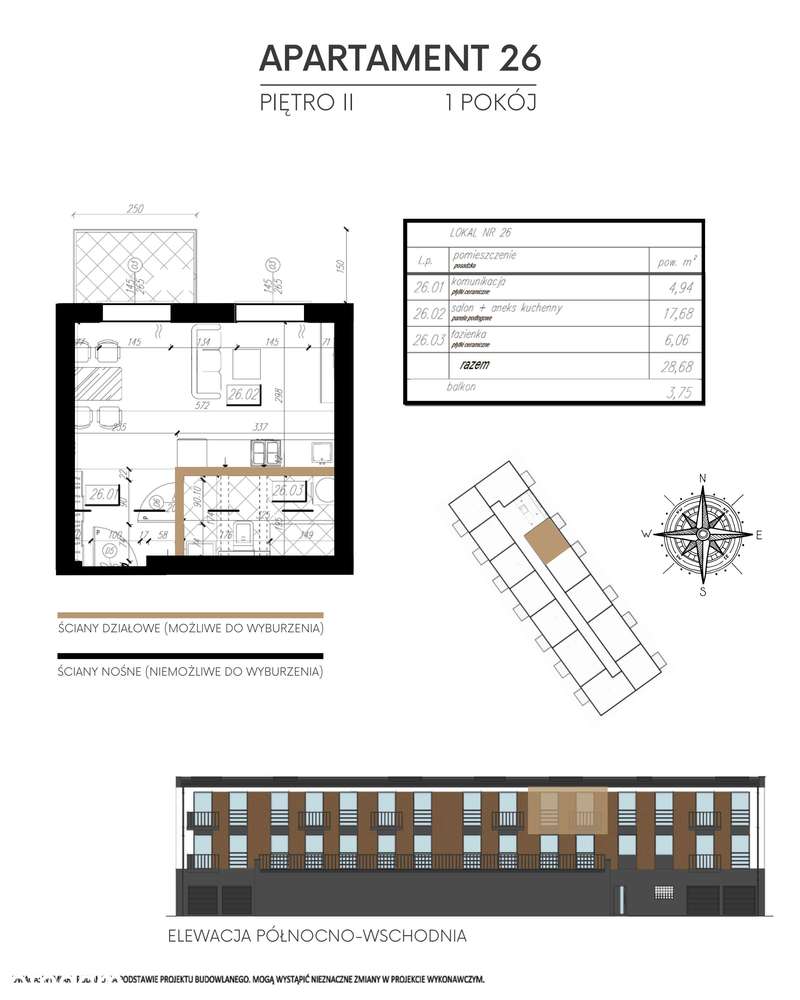1-pokojowe mieszkanie 28m2 + balkon Bezpośrednio - Pełny obrazek: 2/6