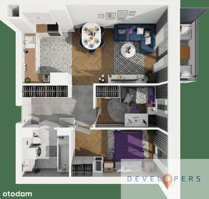Zachodnie komfortowe 3 pokoje widok na zieleń-1