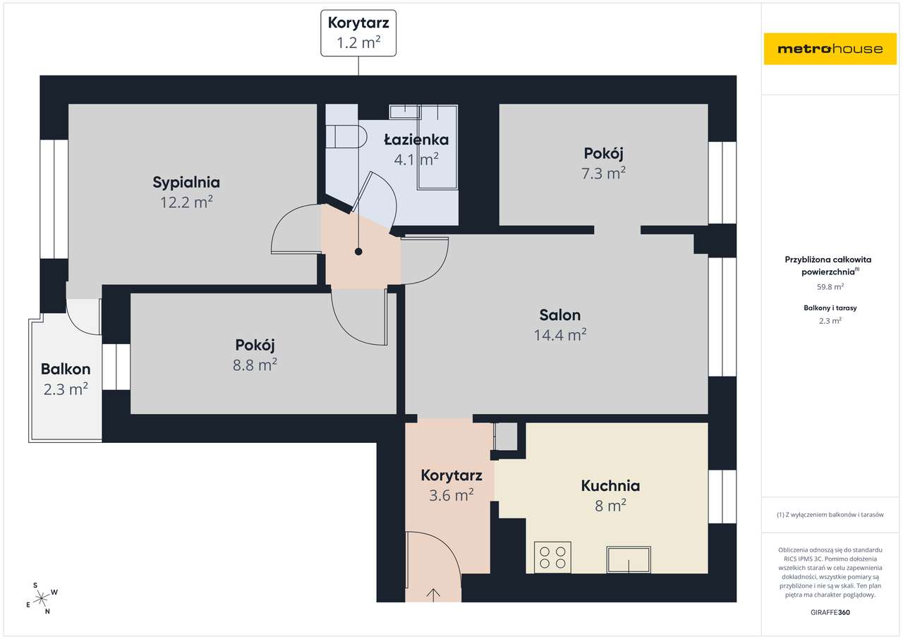 4-pokojowe mieszkanie, centrum miasta - 61,4 m²-19
