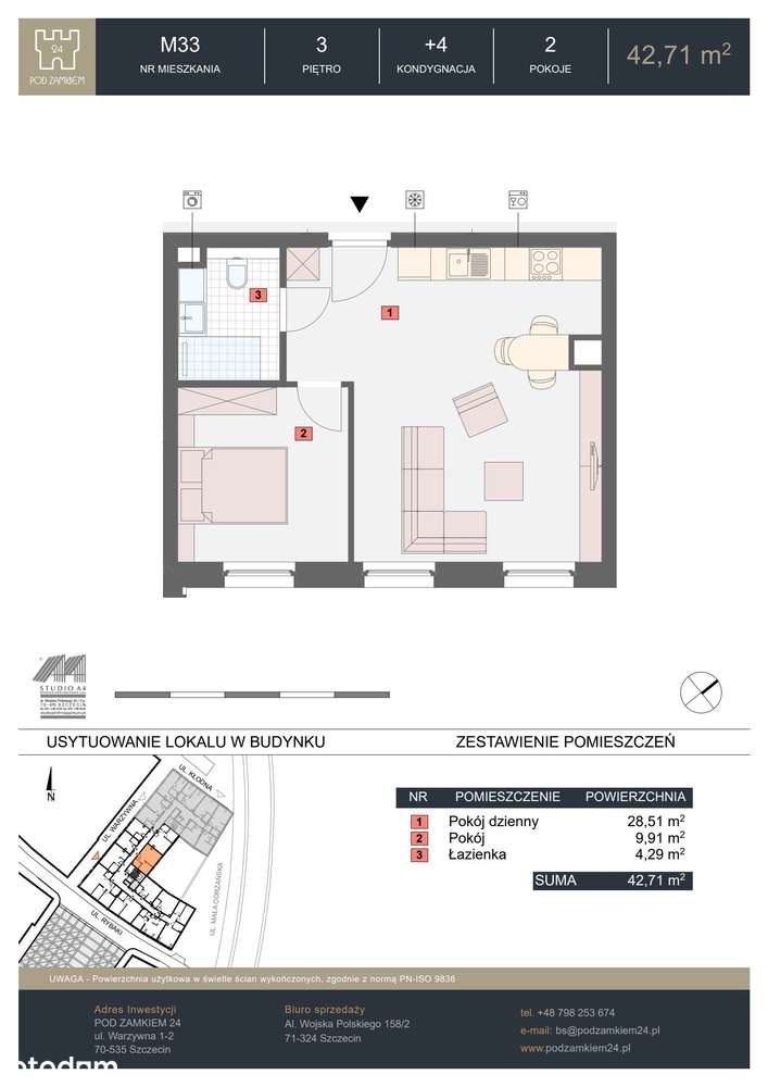 2-pokojowe mieszkanie 42m2 Bez Pośredników - Pełny obrazek: 2/7