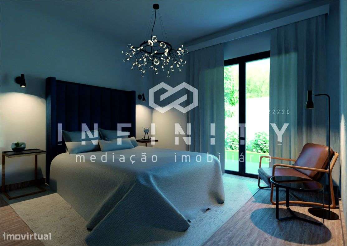 Moradia T3 térrea em construção com jardim e piscina-6