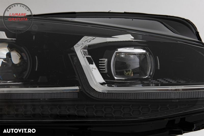 Grila Centrala cu Faruri LED Semnal Dinamic VW Golf 7.5 VII Facelift (2017+) GTI L- livrare gratuita - 10