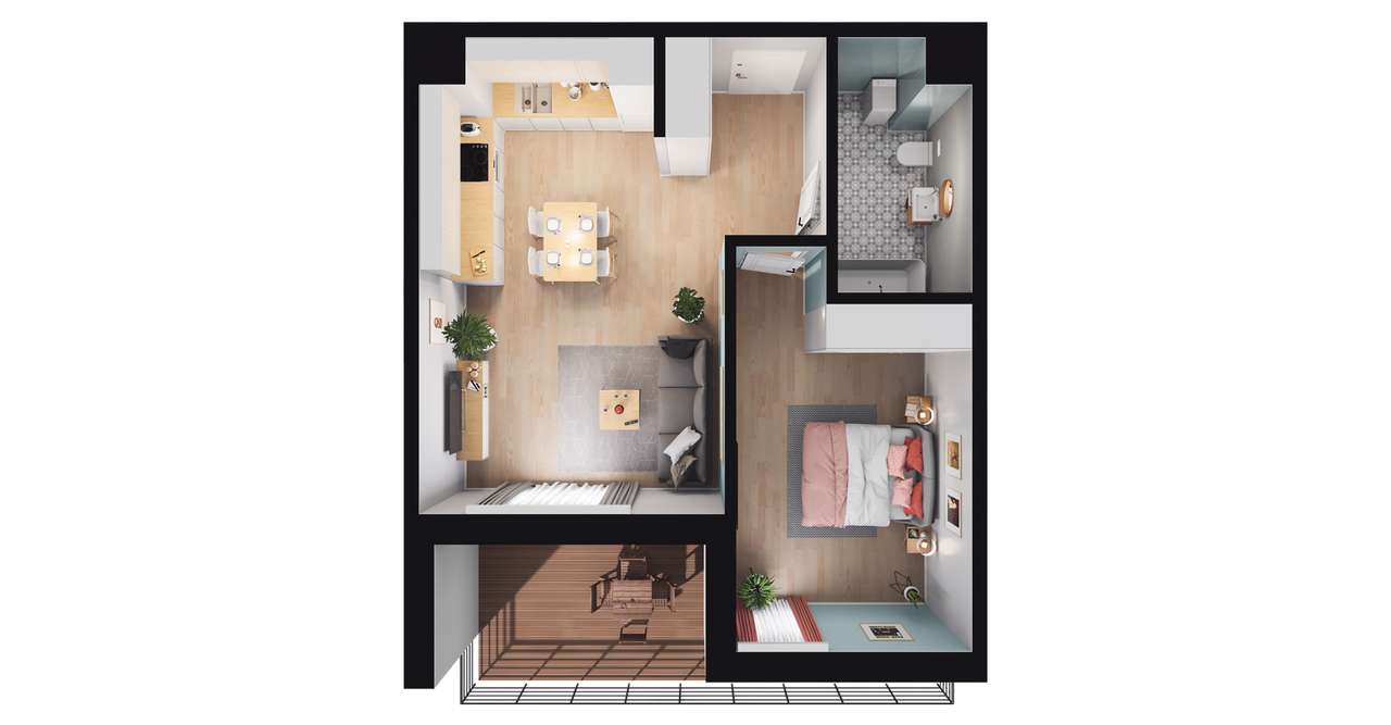 2-pokojowe mieszkanie 62m2 + loggia Bez Prowizji - Pełny obrazek: 2/8