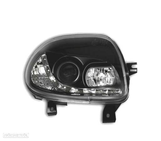 FARÓIS LED LUZ DIURNA PARA RENAULT CLIO 2. FUNDO PRETO - 2