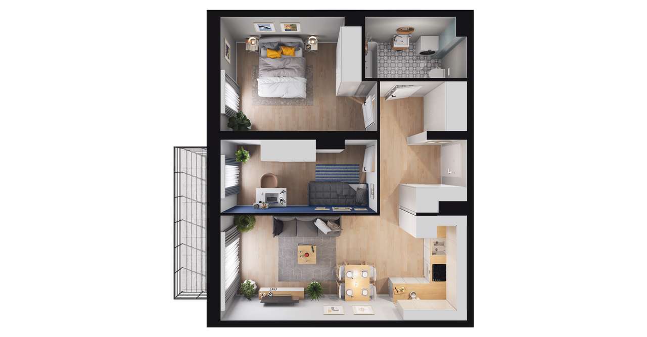 Osiedle Tkacka | mieszkanie 3-pok. | I-21 - Pełny obrazek: 3/9