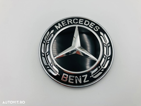 Emblema compatibila Mercedes AMG Brabus capota negru NOU - 5