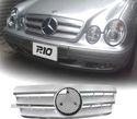 GRELHA FRONTAL PARA MERCEDES CLK W208 COUPE + CABRIO 96-02 CROMADA - 1