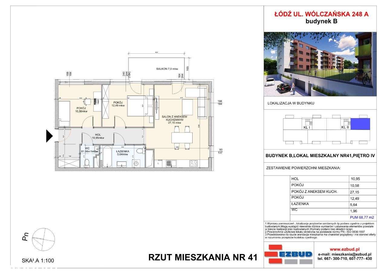 Wólczańska 248A | mieszkanie 3-pok. | B_41 - Pełny obrazek: 2/7
