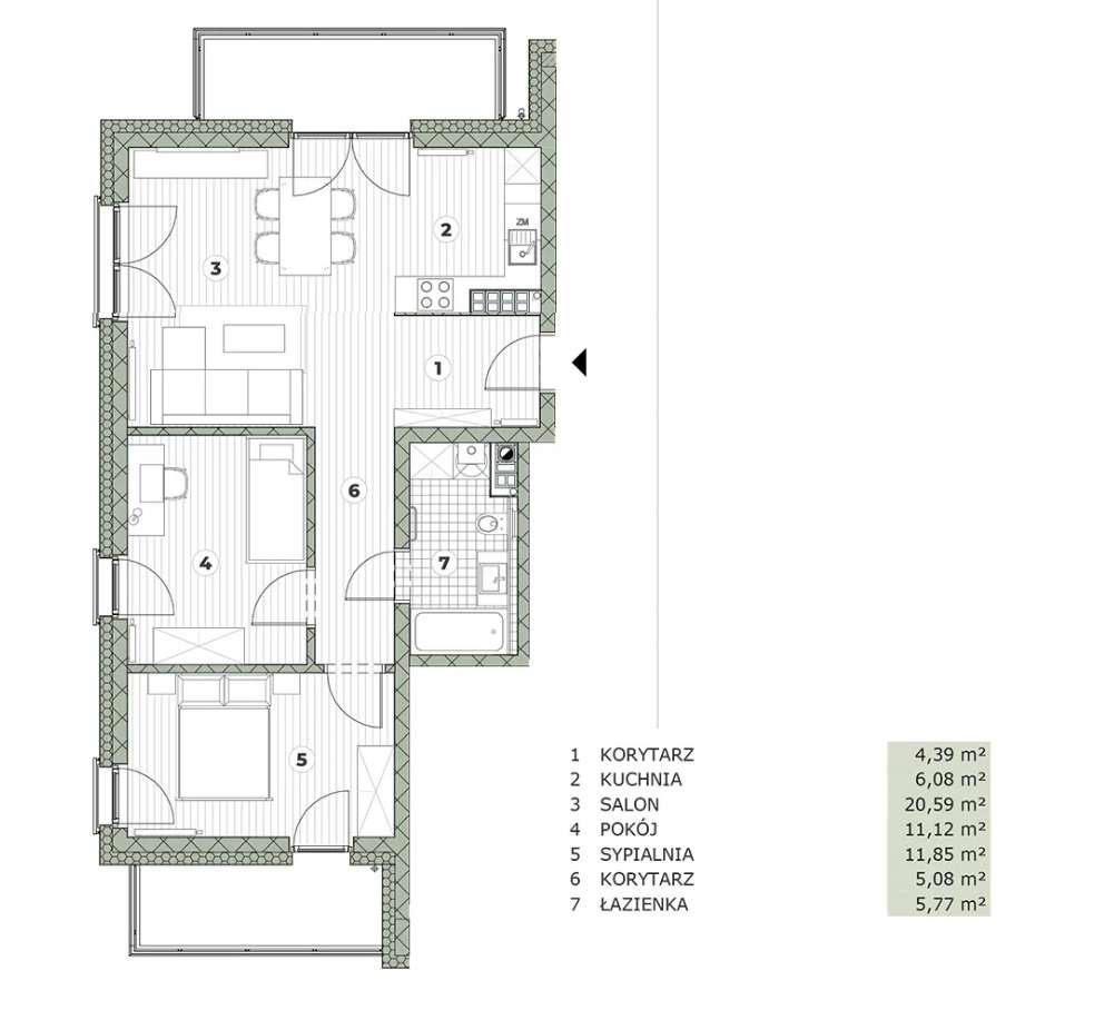 *Ergonomiczne * komfortowe  * M-3 * ogrzewanie podłogowe * 2 balkony*-2