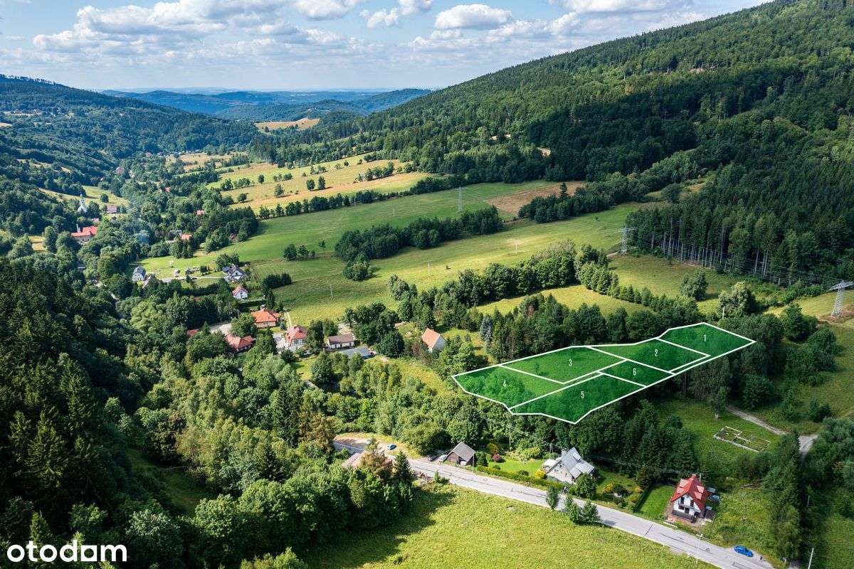 Działki budowlane, góry, otulina leśna, strumyk-1