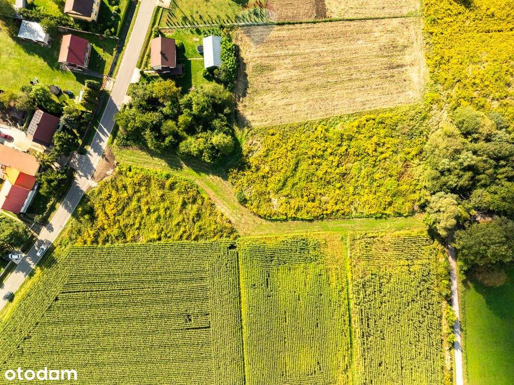 Płaska, prostokątna działka 33 km do Krakowa-2