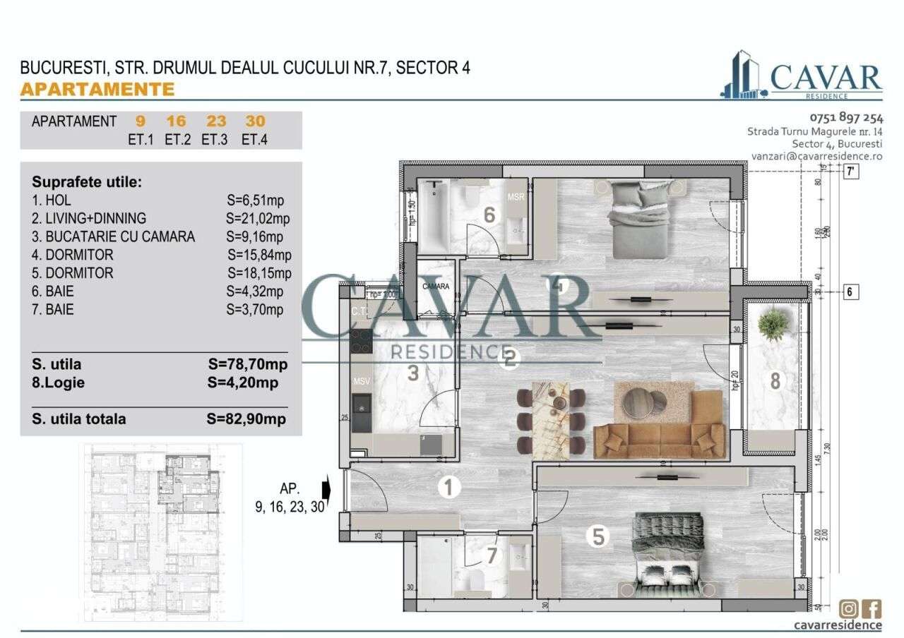 Discount 4000 euro Proiect Cavar Residence 3 Camere - Imagine principală: 2/10