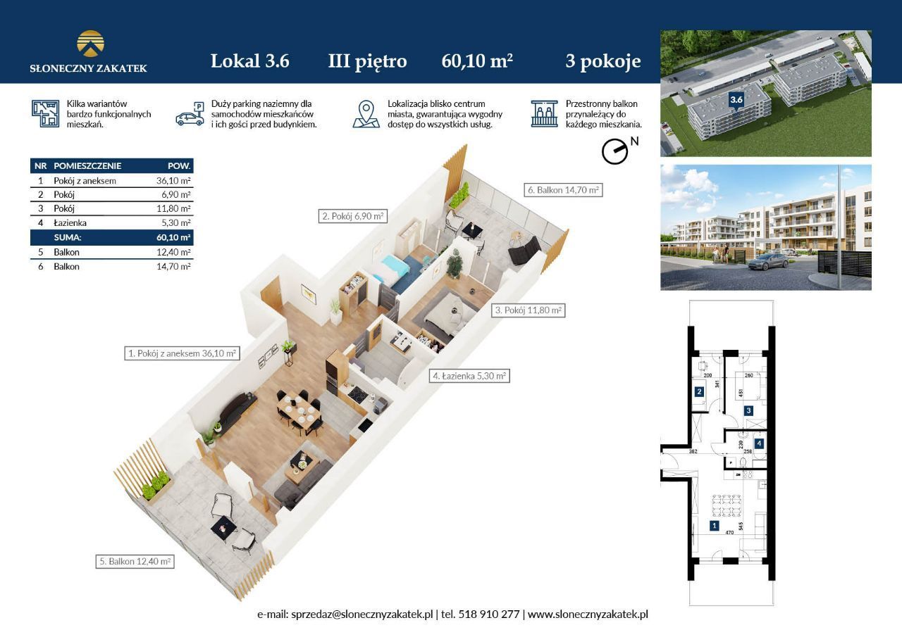 Mieszkanie | Apartament 60,2 m² | Centrum | Windy