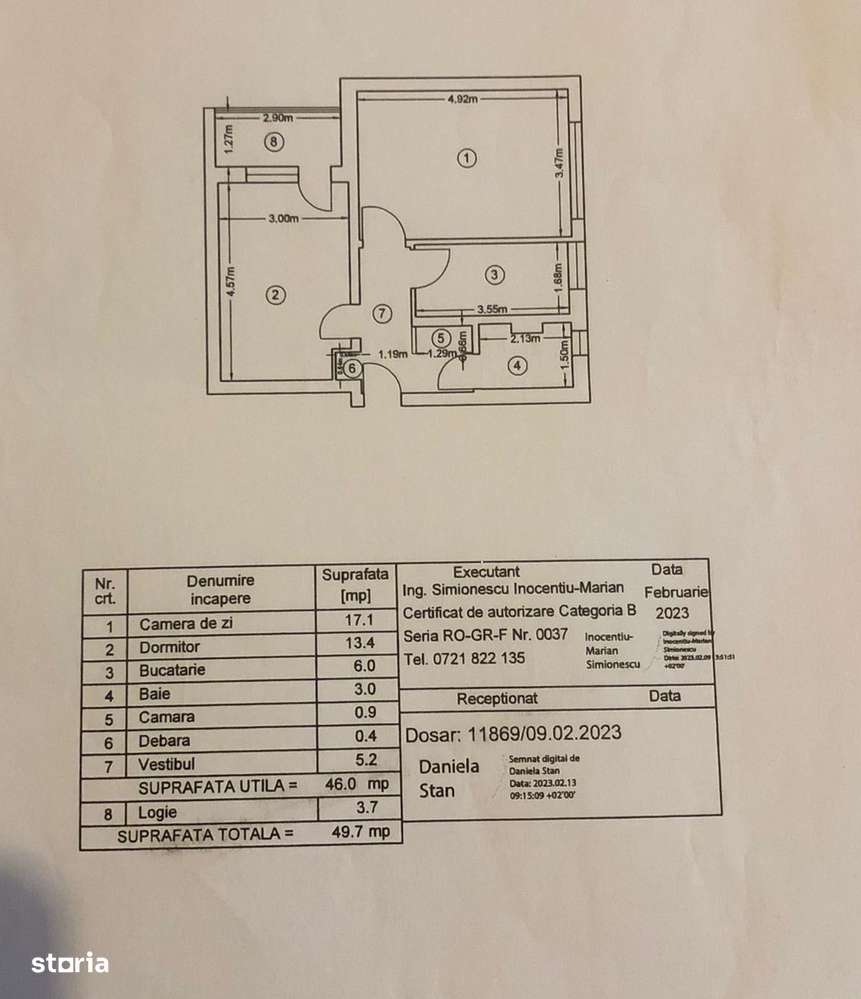 Vanzare-Apartament decomandat 2 camere 50mp, cu loc de parcare-9