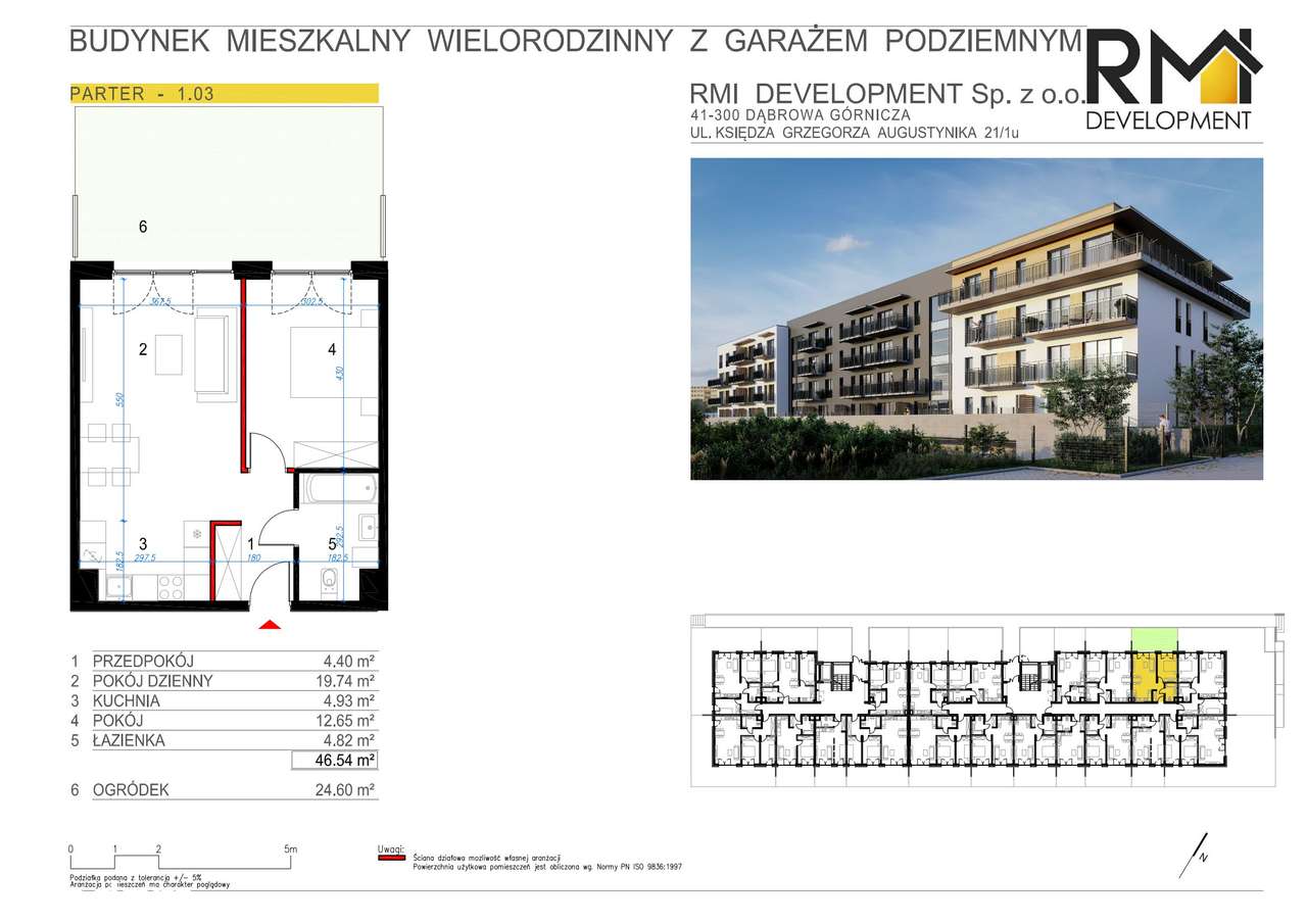 2 pokojowy apartament z ogródkiem- Projekt Redena - Pełny obrazek: 2/20