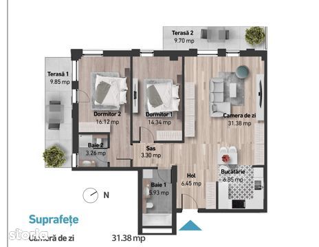DEZVOLTATOR Hexagon vand Apartament 3 camere imobil nou Zorilor