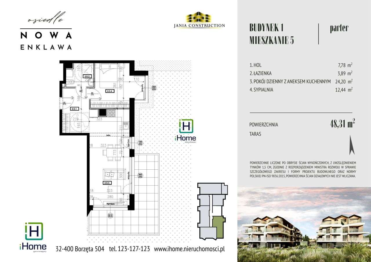 2 pokojowe mieszkanie w centrum - Balkon narożny – pohled 2