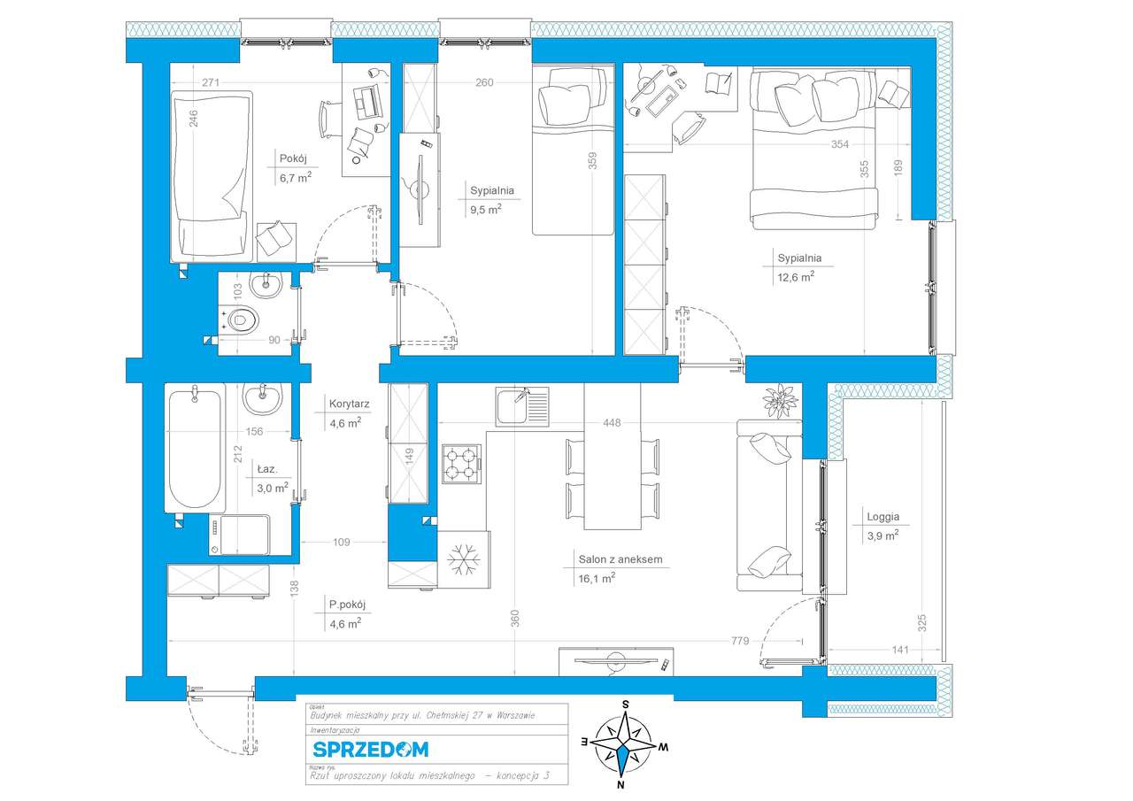 Mieszkanie 58 m² ✮ REMONT POD KLIENTA ✮ 4 pokoje ✮ Balkon ✮ Winda ✮ KW-3