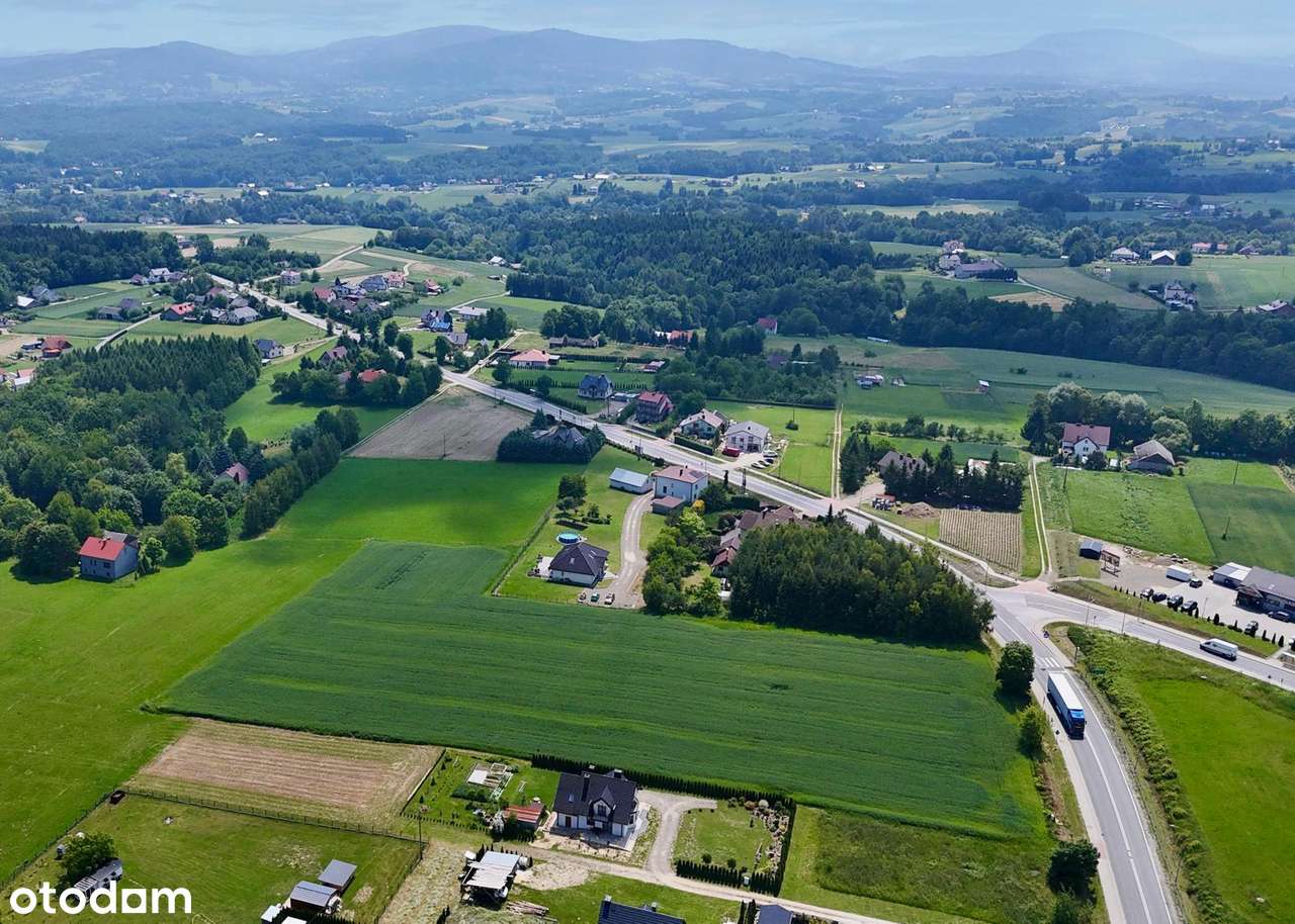 Działka inwestycyjna przy drodze wojewódzkiej -Siedliska -gmina Bobowa-4