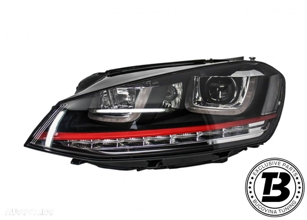 Faruri 3D LED compatibile cu VW Golf 7 VII GTI Design - 6