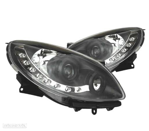 FARÓIS COM LUZ DIURNA PARA RENAULT TWINGO 07+ FUNDO PRETO - 1