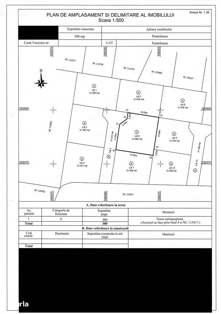 Teren construibil 300 mp – Str. Dunarii – utilitati la poarta - Imagine principală: 4/4