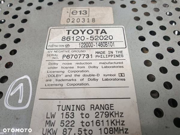 Toyota Yaris I RADIO CD 86120-52020 - 2