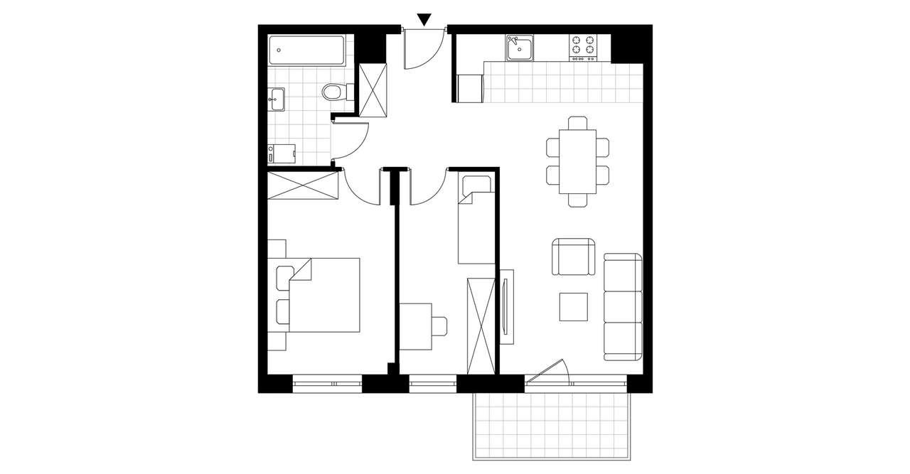 3-pokojowe mieszkanie 59m2 + balkon - Pełny obrazek: 3/8