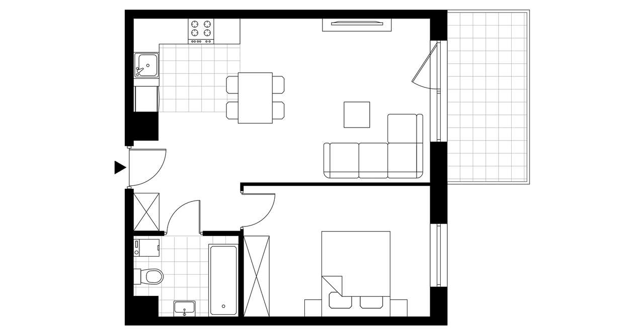 2-pokojowe mieszkanie 46m2 + balkon Bez Prowizji - Pełny obrazek: 4/6