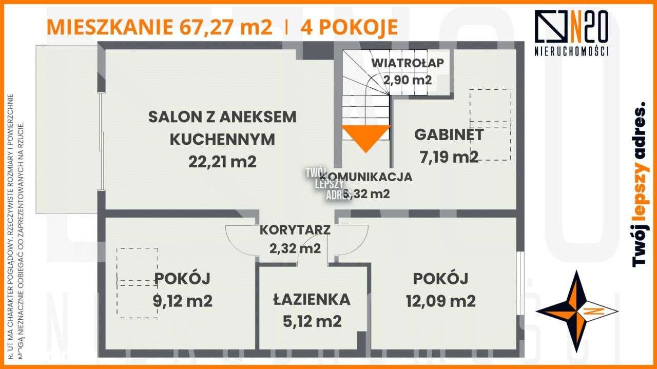 Nowe - 4 pok. mieszkania 67 m2, balkon, parking! - Pełny obrazek: 4/15