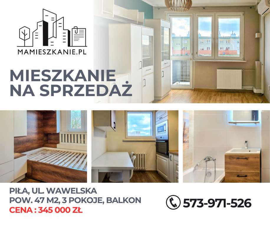 Mieszkanie Piła, Wawelska 3 pokoje- balkon-0