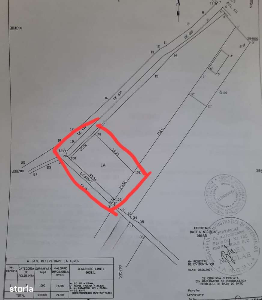 Teren, 1 000 m²,  - Imagine principală: 1/2