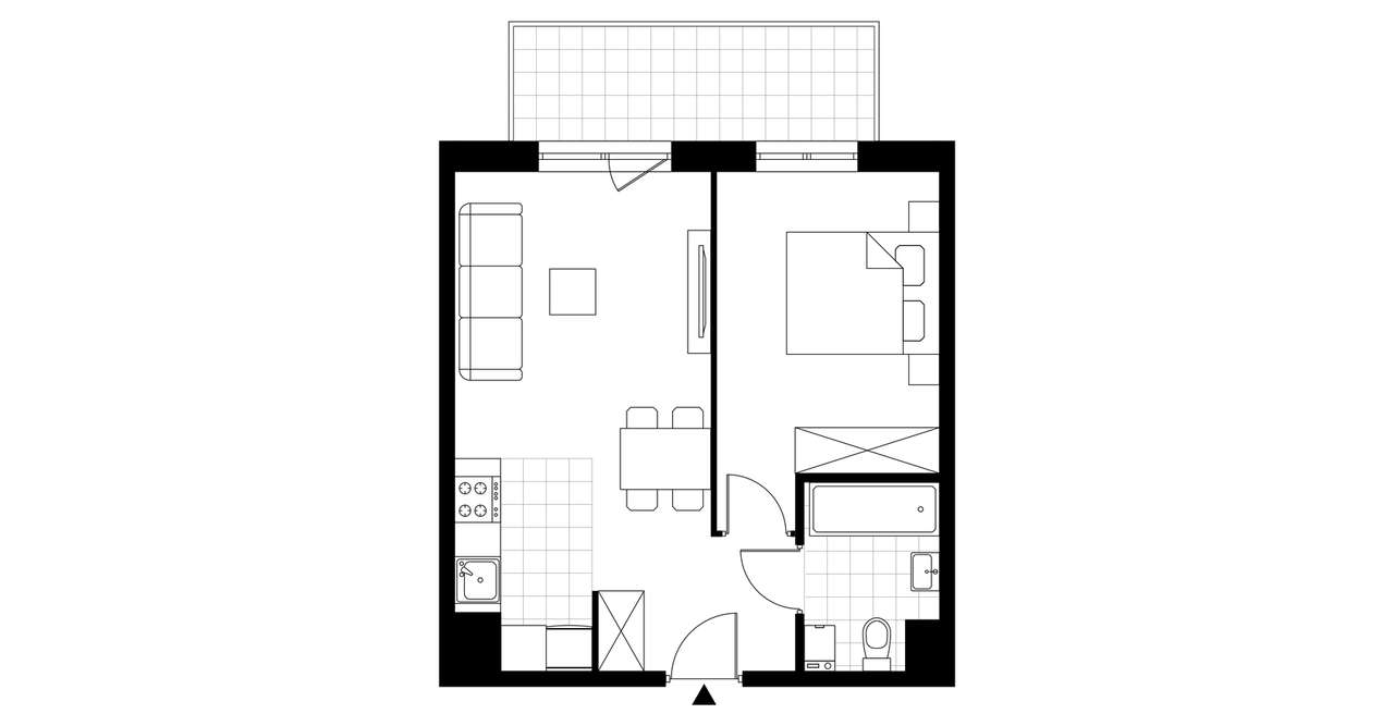 2-pokojowe mieszkanie 40m2 + balkon Bezpośrednio - Pełny obrazek: 3/7
