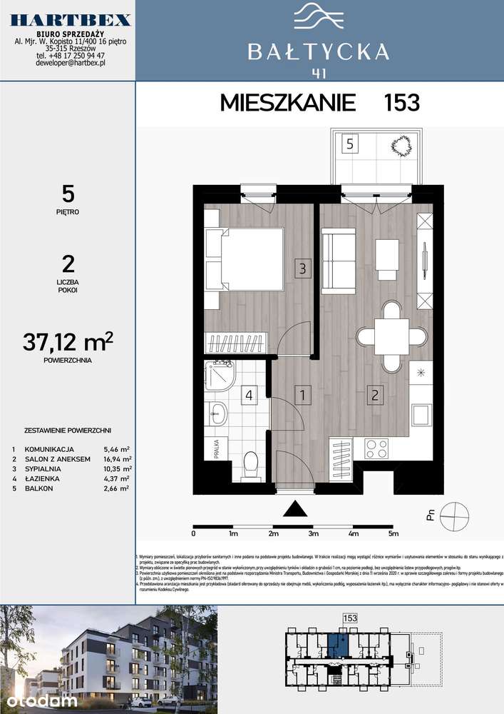 2-pokojowe mieszkanie 37m2 + balkon Bezpośrednio - Pełny obrazek: 2/7
