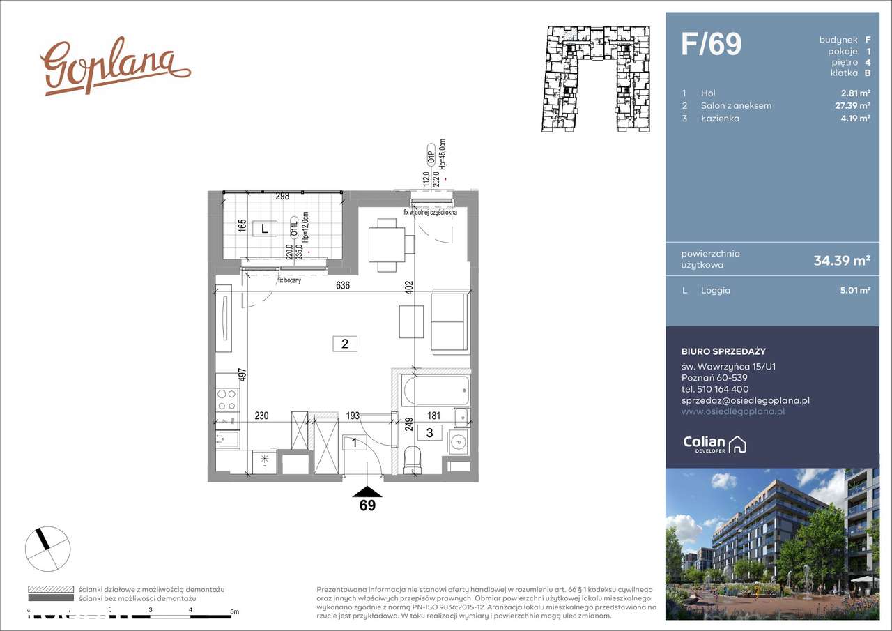 Osiedle Goplana | mieszkanie 1-pok. | F69 - Pełny obrazek: 2/7