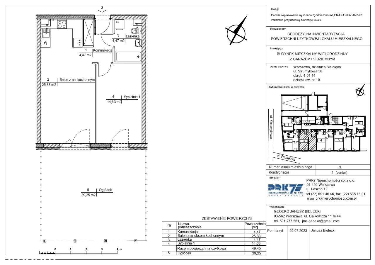 2 pokoje 49,45m2 z ogródkiem ul.Strumykowa 38 - Pełny obrazek: 2/5