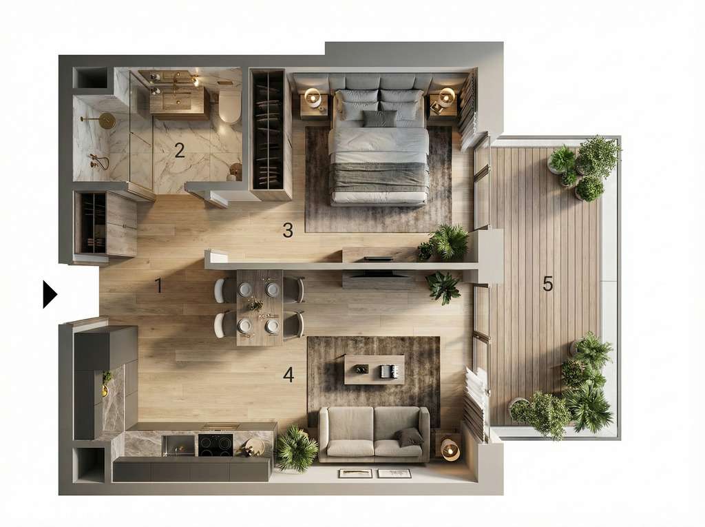 Sprzedaż | 36,43 m² z ogródkiem | Lindego - Pełny obrazek: 2/15