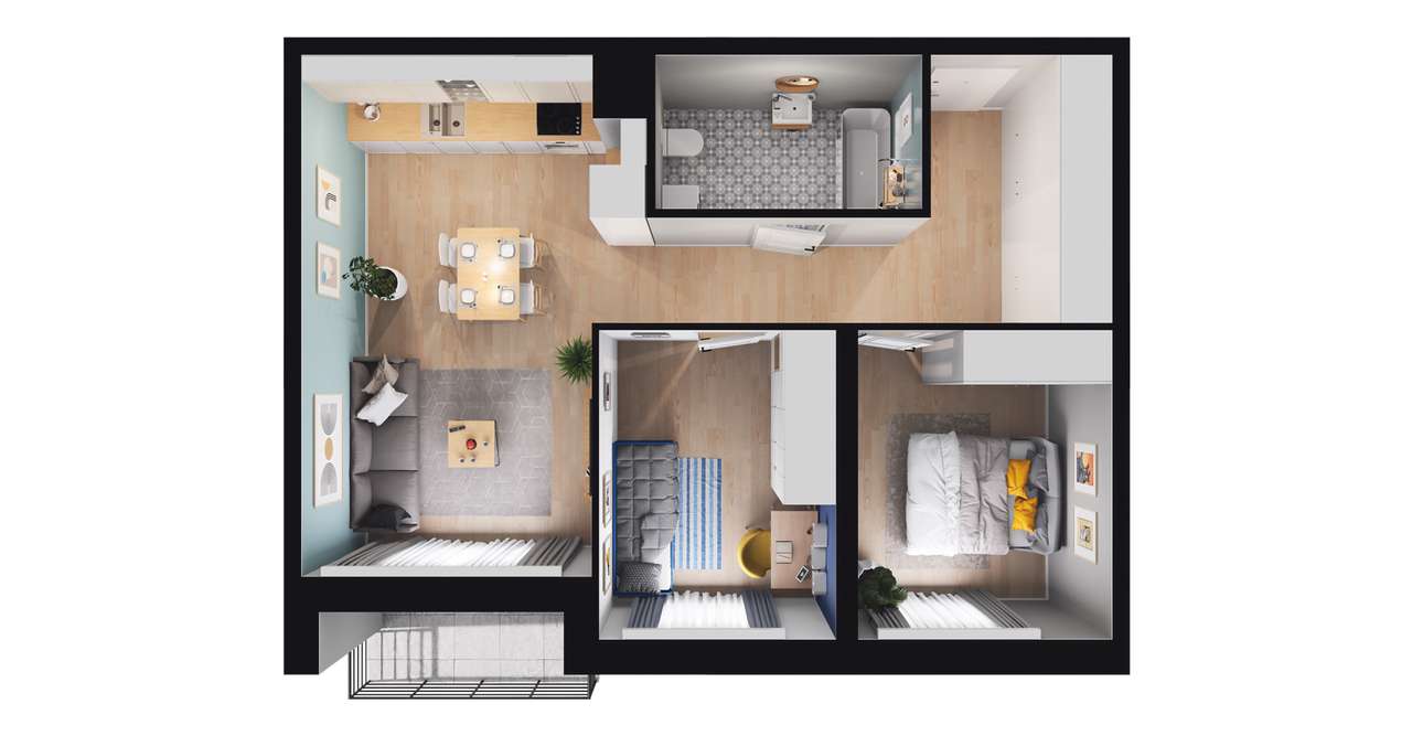 J​N 190 etap I​I | mieszkanie 3-pok. | 5_03 - Pełny obrazek: 3/9