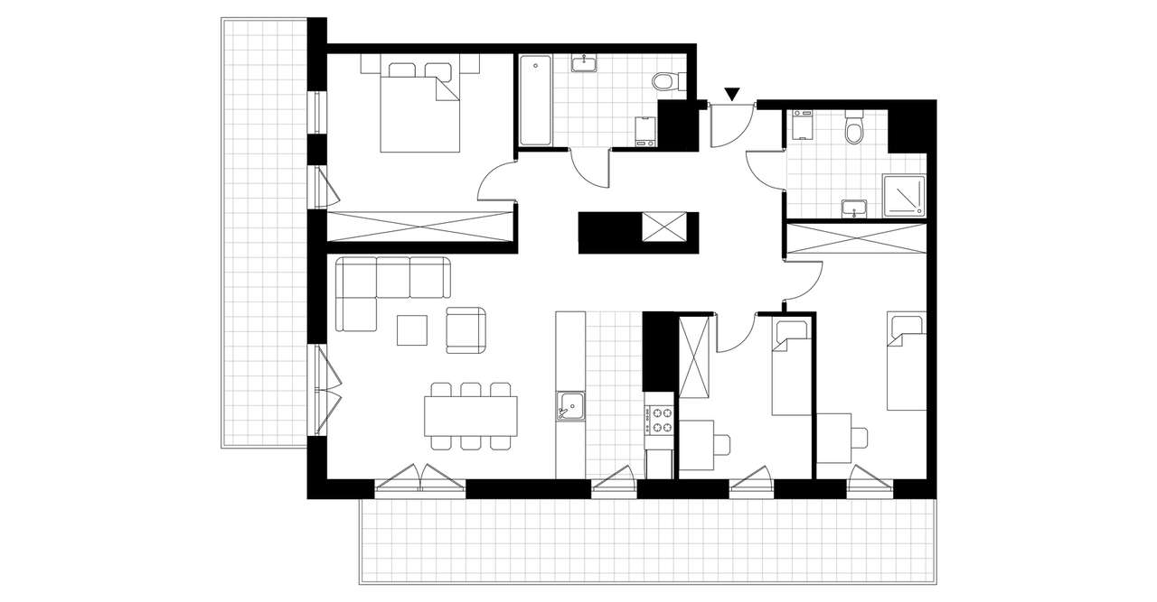 4-pokojowe mieszkanie 91m2 + 2 loggie Bez Prowizji - Pełny obrazek: 3/8