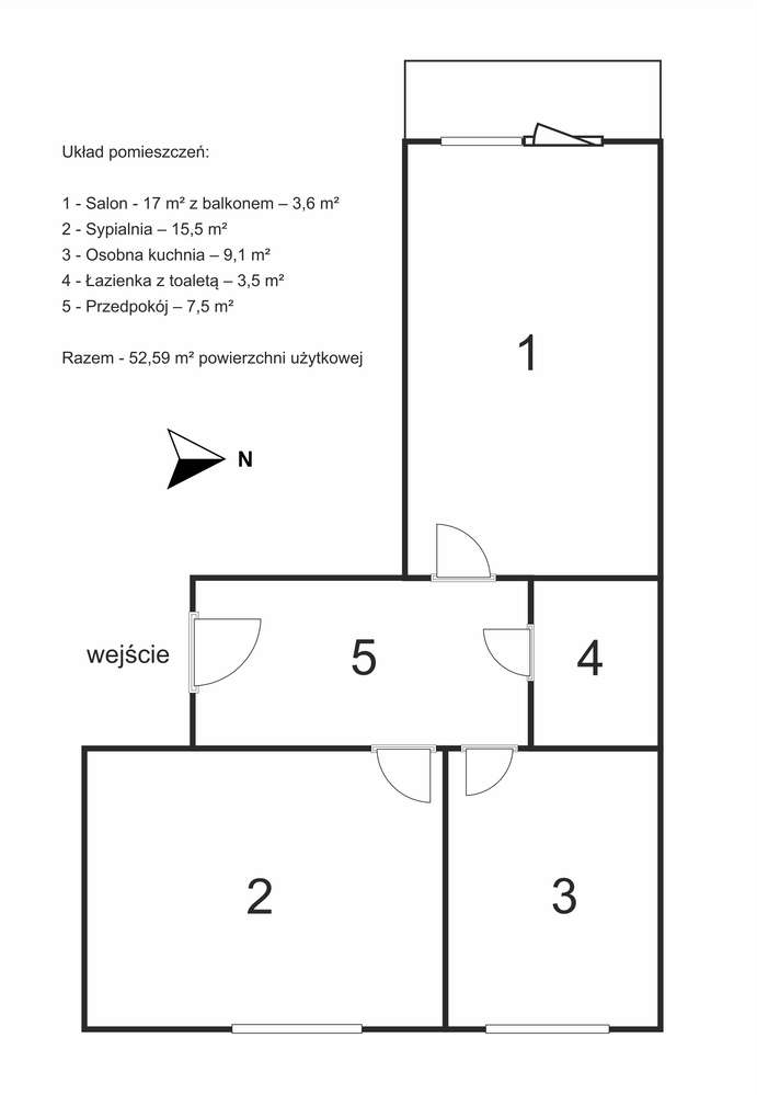 2 pokoje z balkonem | Stare Miasto | 10 min od Rynku | ul. Prosta-9